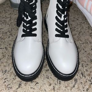 White combat boots